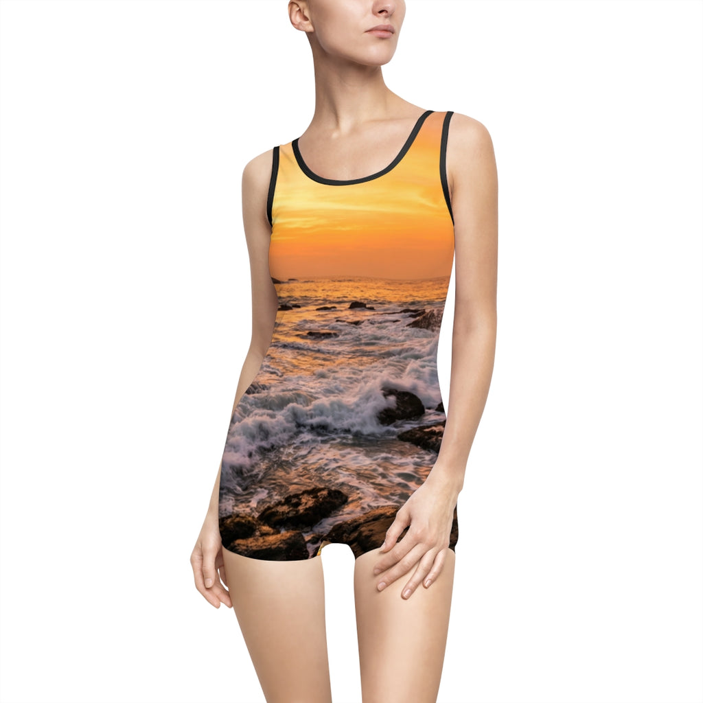 Vintage Swimsuit - Golden Glow Horizon