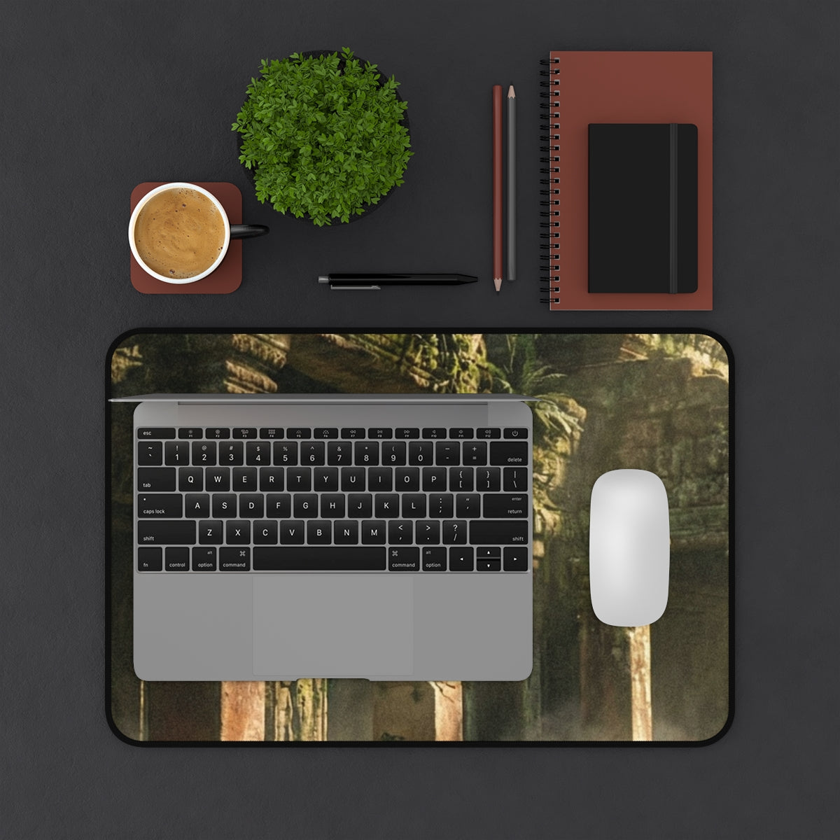 Desk Mat - Ancient Temple Workstation | Echovira Gallery