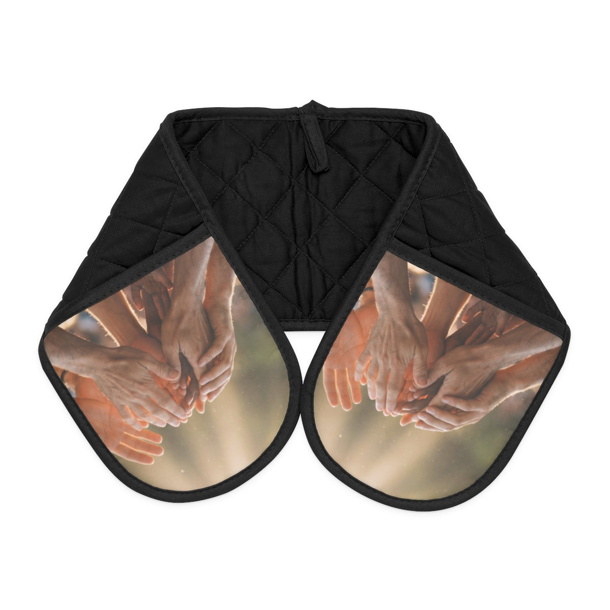 Oven Mitts - Golden Rays of Unity Wall Art | Echovira...