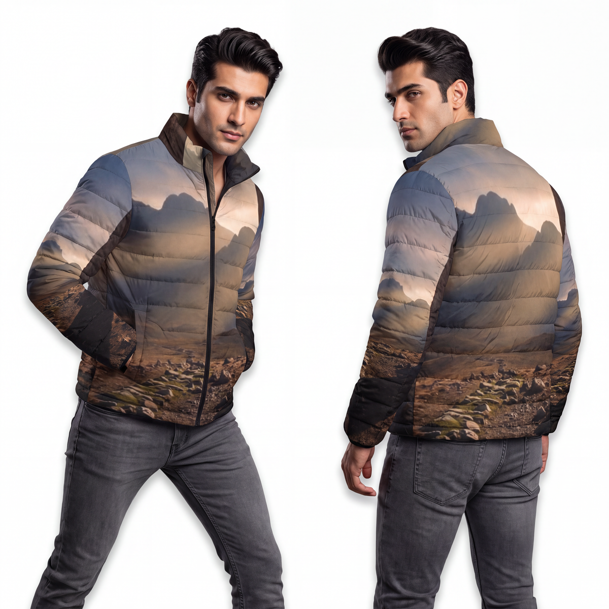 Men's Puffer Jacket - Mystic Monolith Ancient Persian... |...