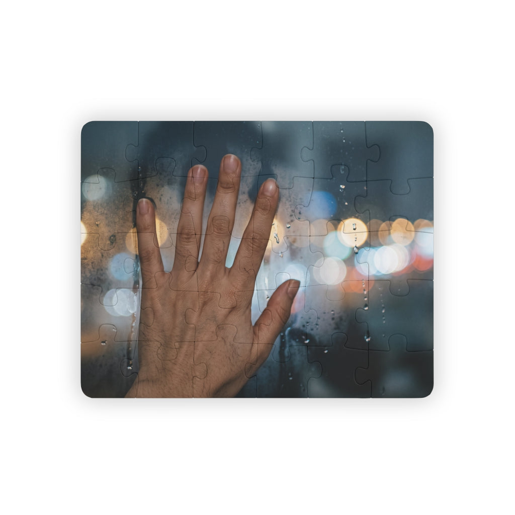 Kids' 30-Piece Puzzle Rainy City Window Art