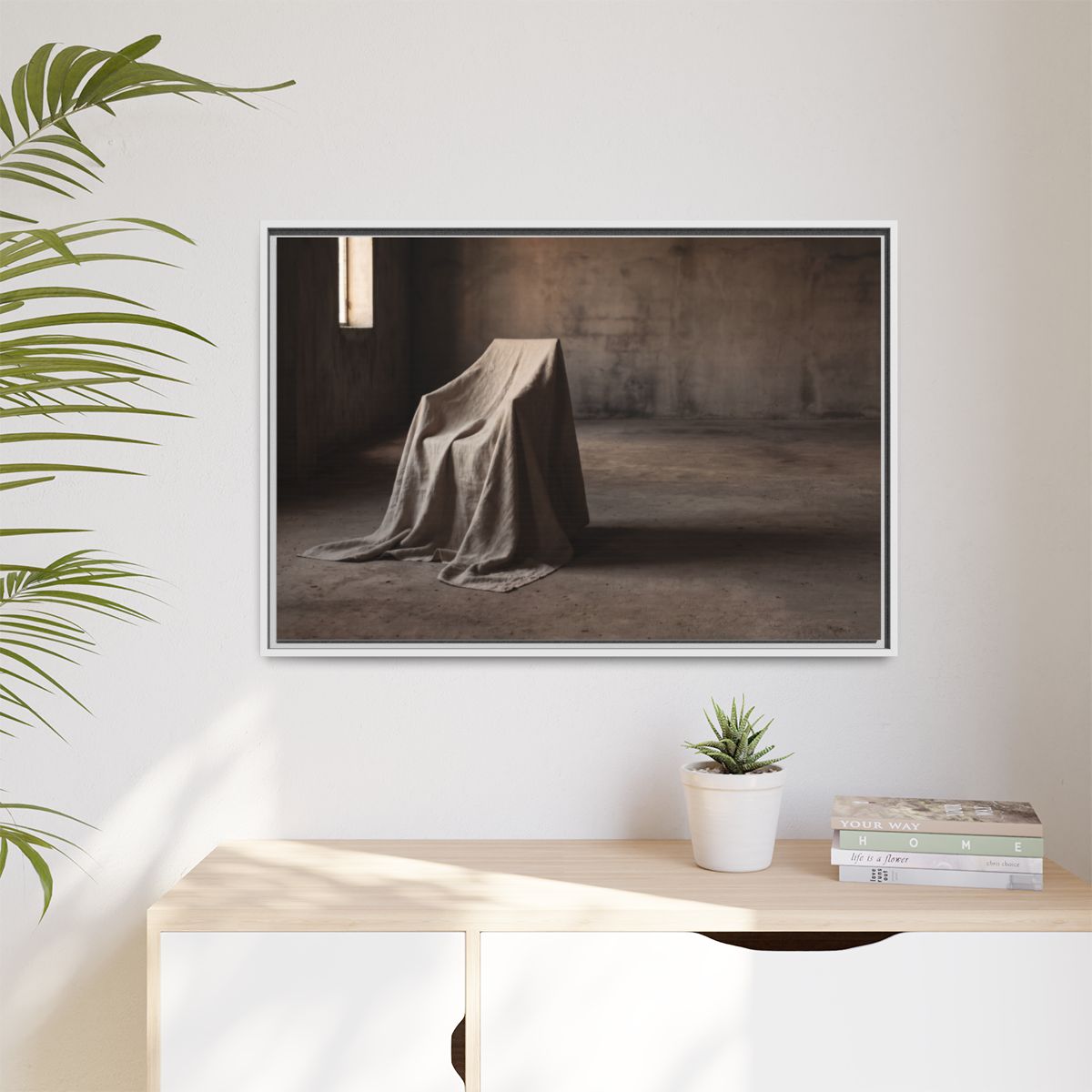 Matte Canvas, Framed - Draped Silence Still Life Art... |...