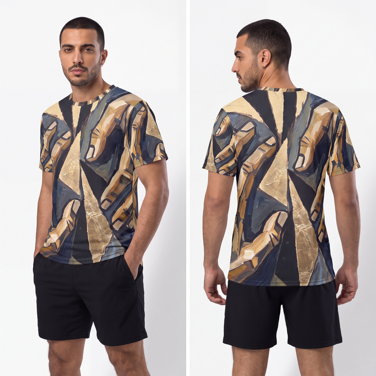 Men's Sports Jersey - Modern Cubist Hands Fine Art Print |...