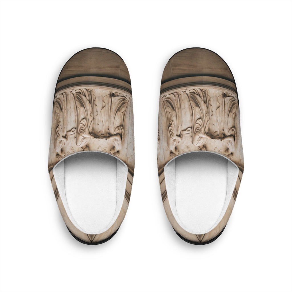 Women's Slippers - Classical Stone Frieze | Echovira Gallery