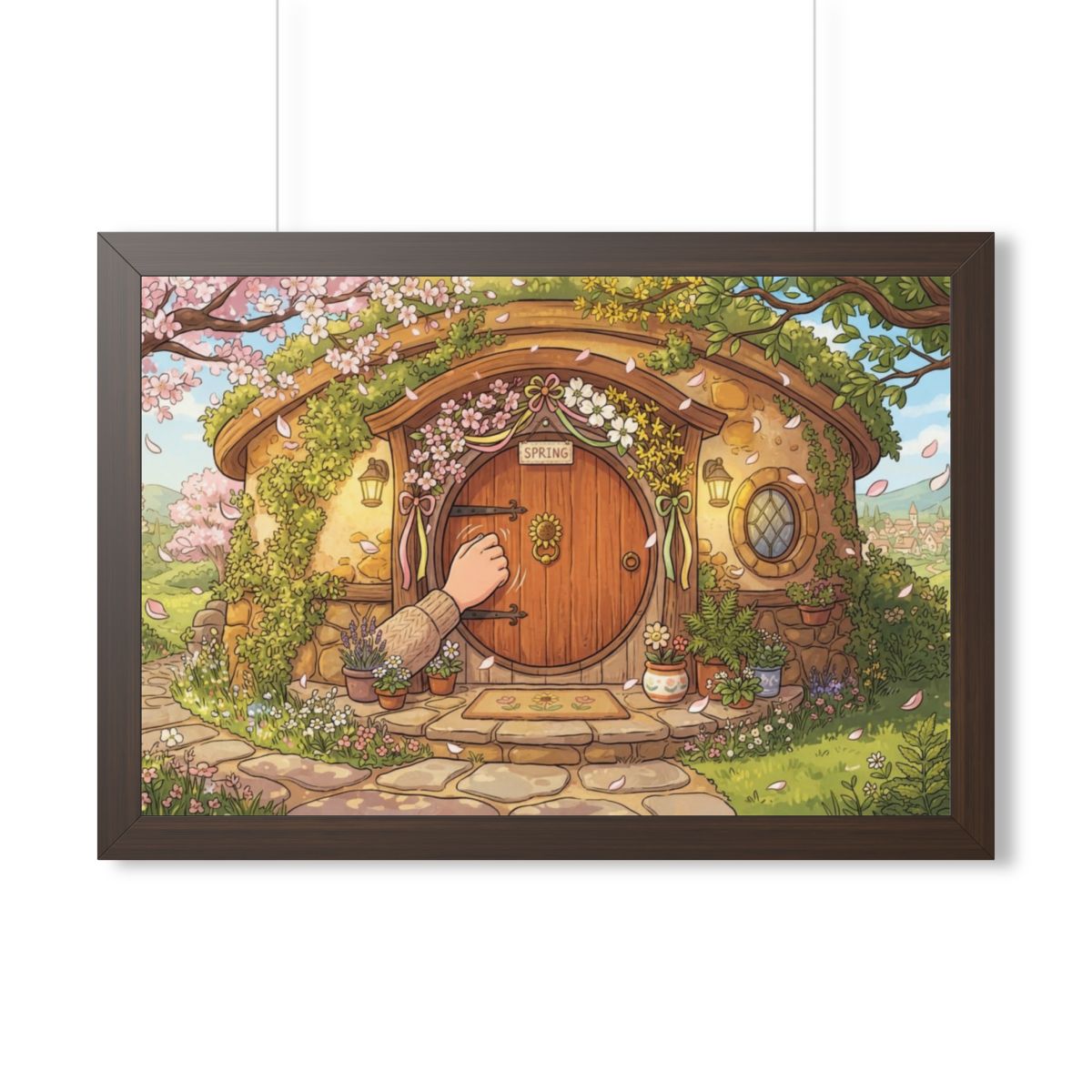 Framed Horizontal Poster - Spring Garden Entry — Walnut... |...