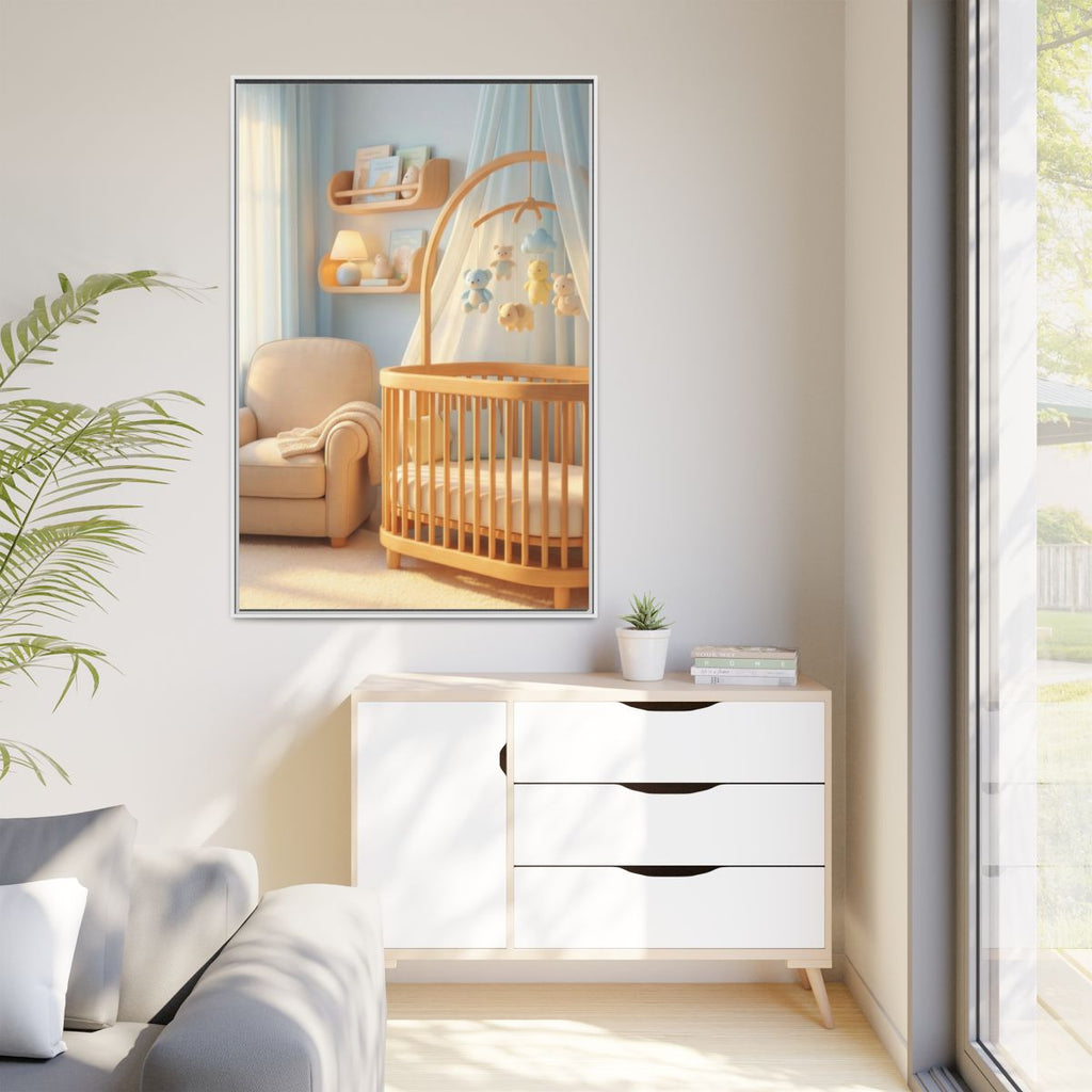 Matte Canvas, Framed - Dreamy Serene Nursery Art — White /...