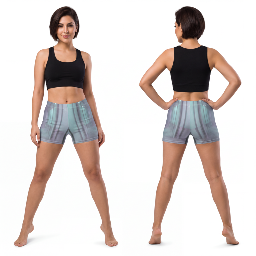 Women's Shorts - Liminal Corridor Fog Art Print | Echovira...