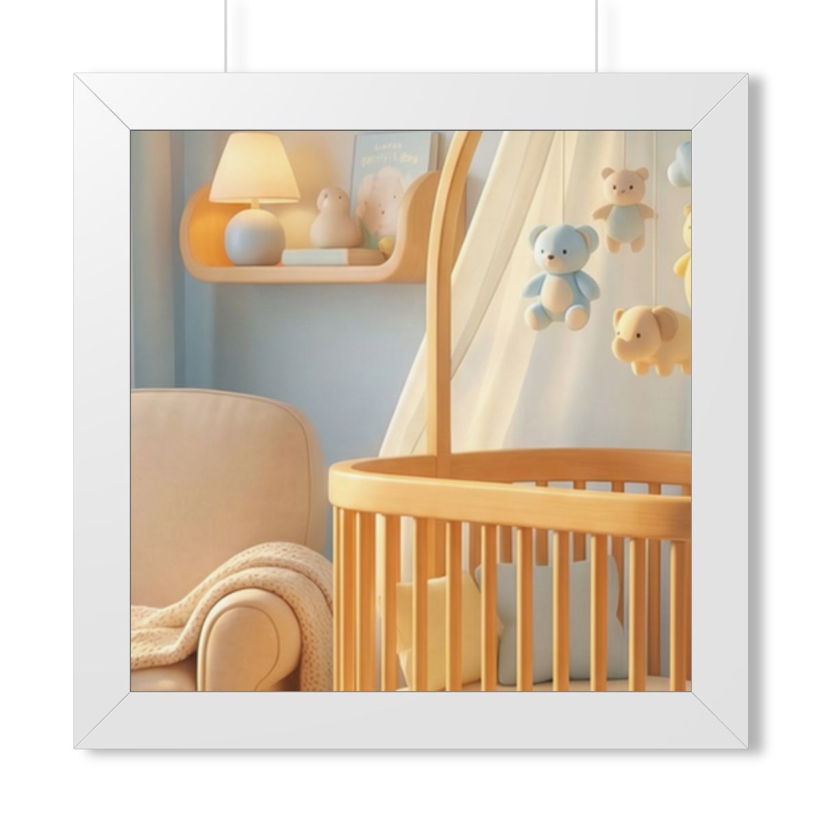 Framed Horizontal Poster - Dreamy Serene Nursery Art — White...