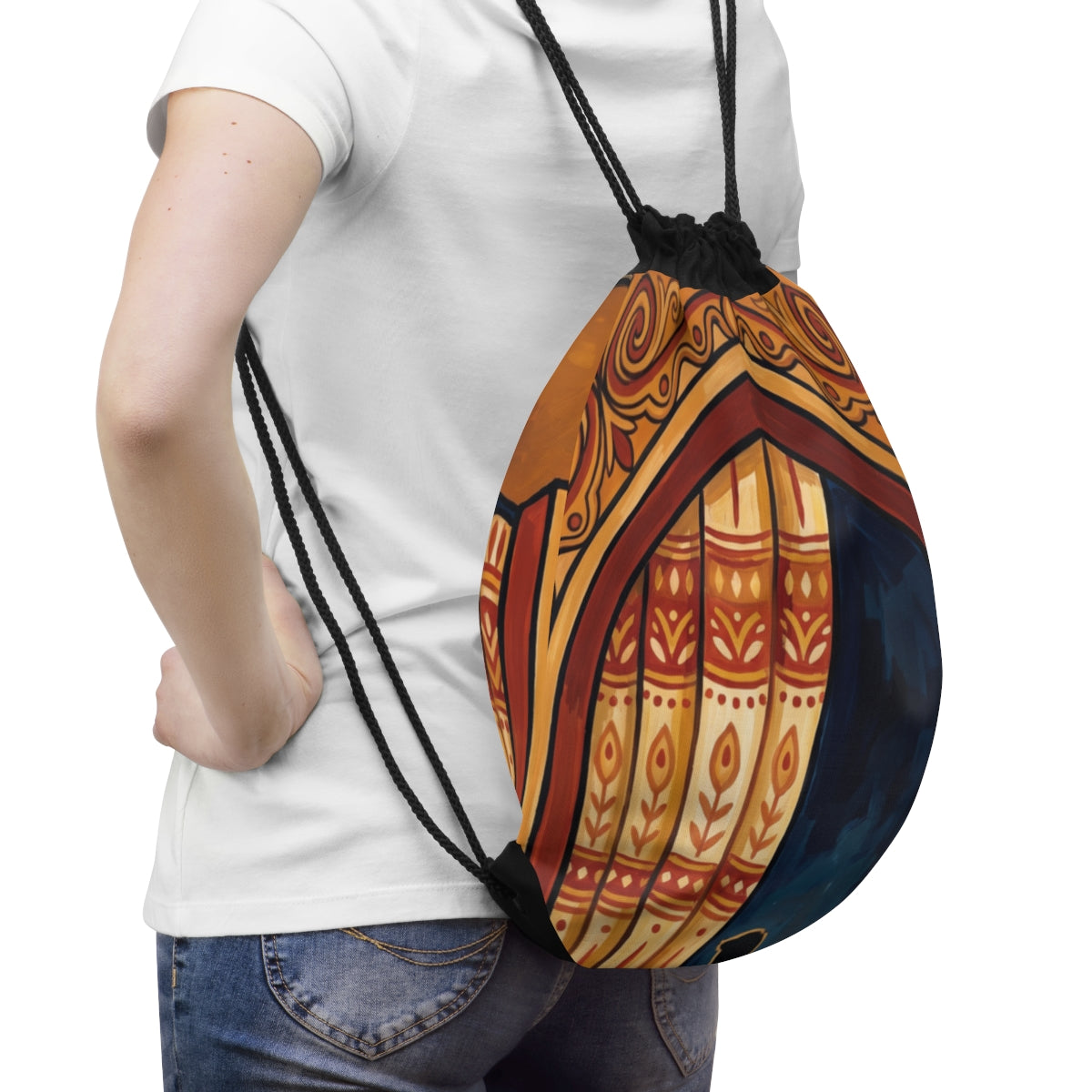 Drawstring Bag - Behind The Curtain Cinch Bag | Echovira...