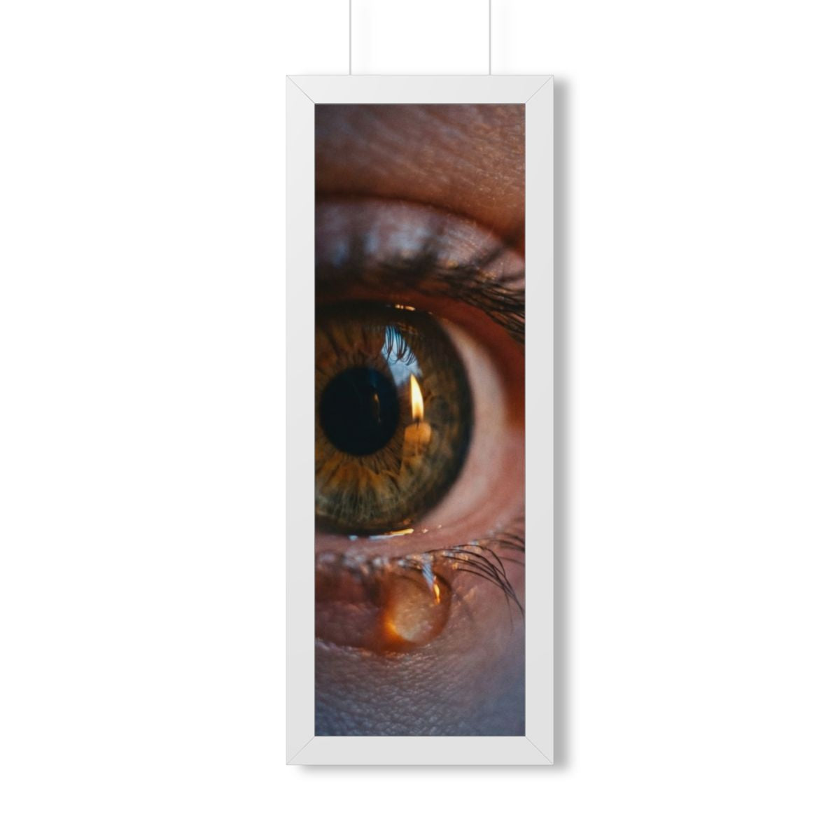 Framed Vertical Poster - Amber Iris Reflection Fine Art... |...