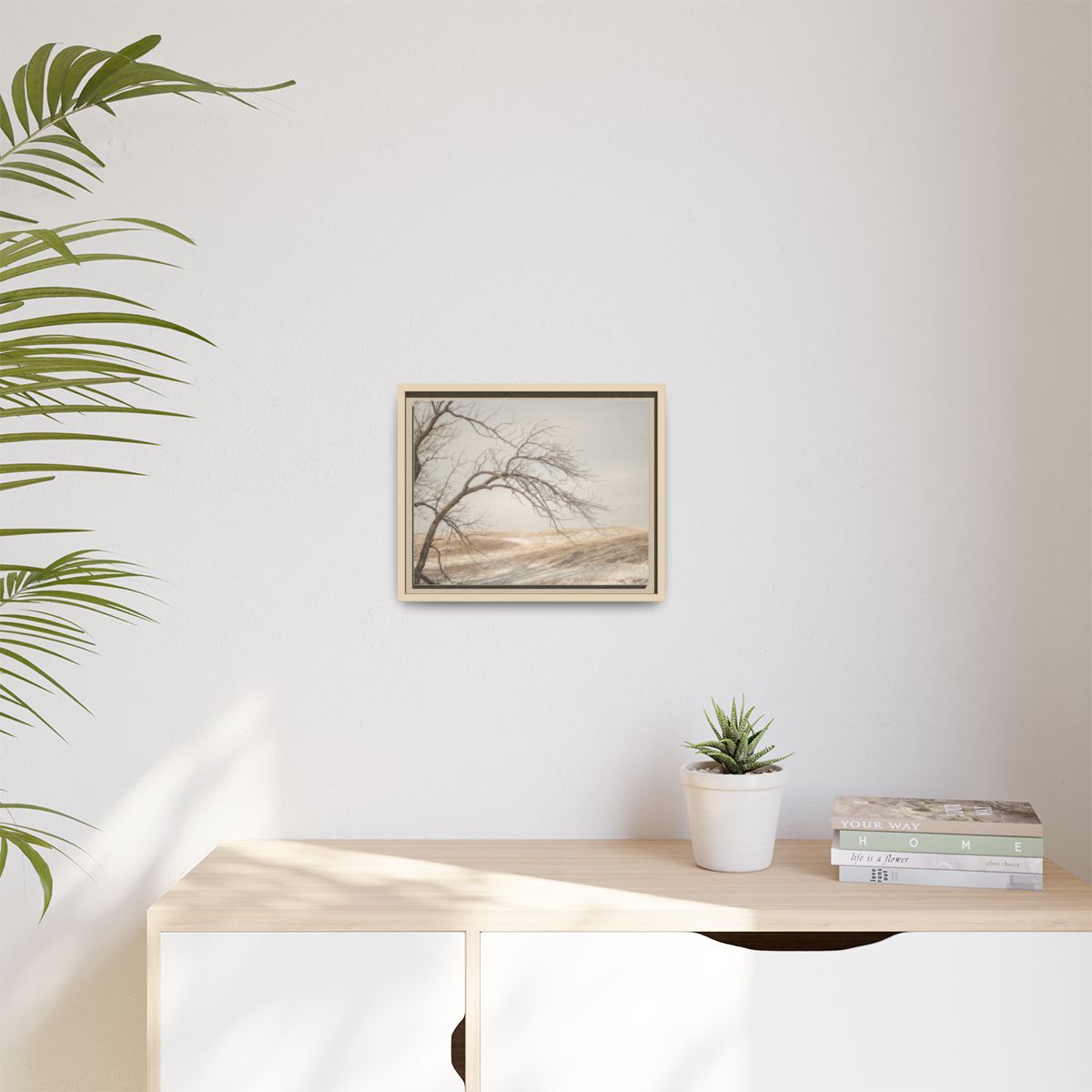 Matte Canvas, Framed - Winter Branch Solitude Landscape —......