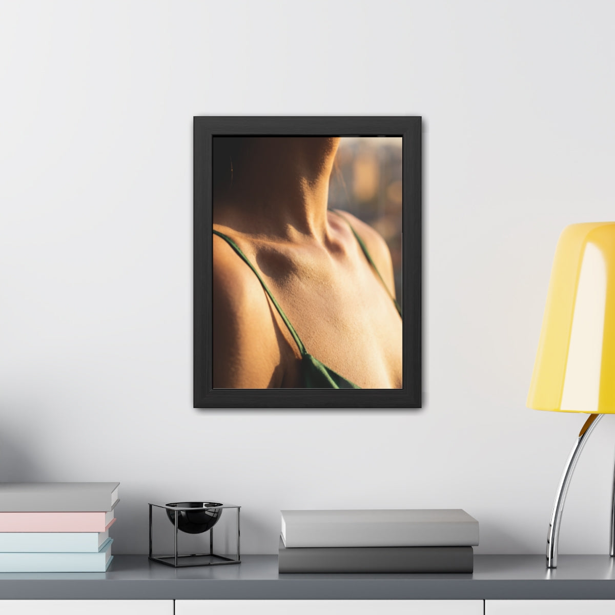 Golden Hour Framed Poster - Elegant Sunkissed Art — Portrait...