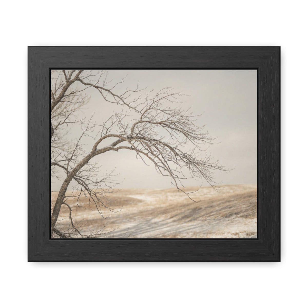 Framed Poster - Minimalist Winter Tree — Landscape