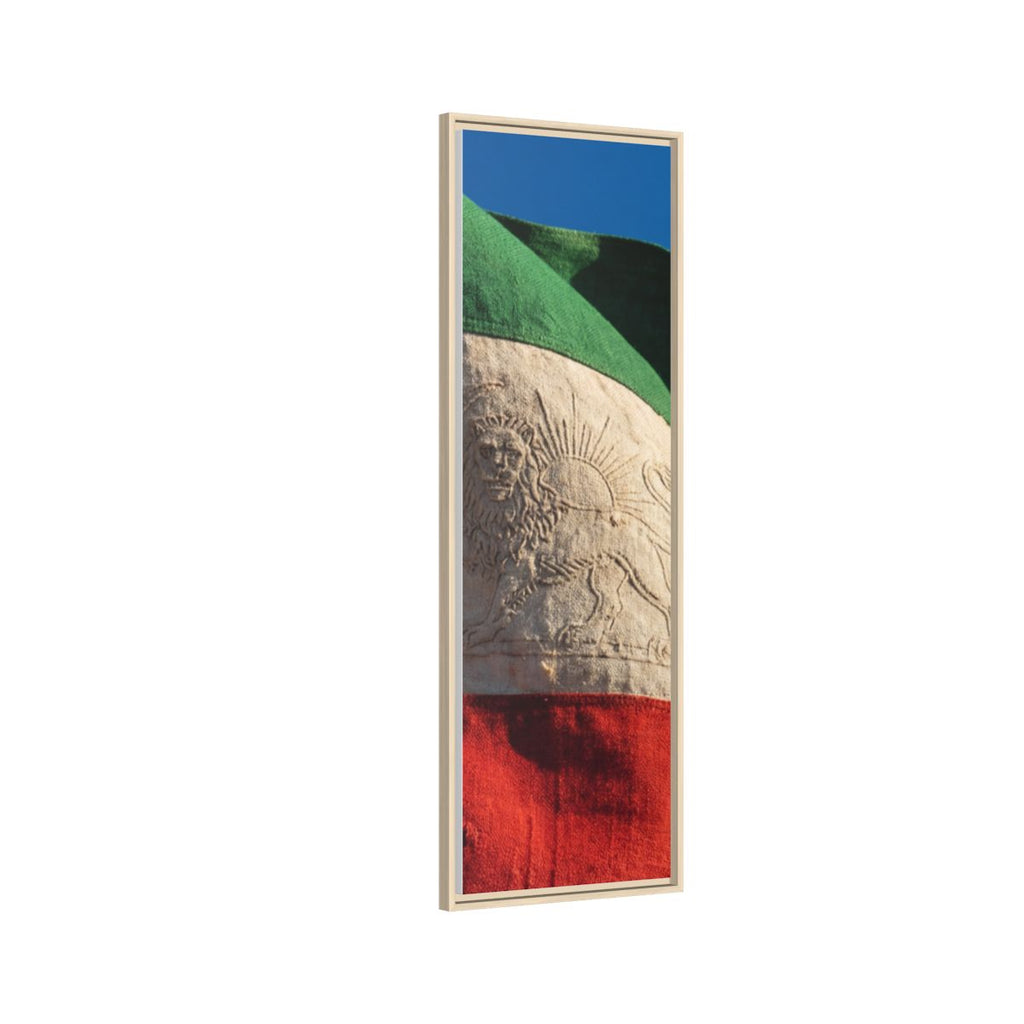 Framed Canvas Art - Distressed Flag — Natural / 1.25"