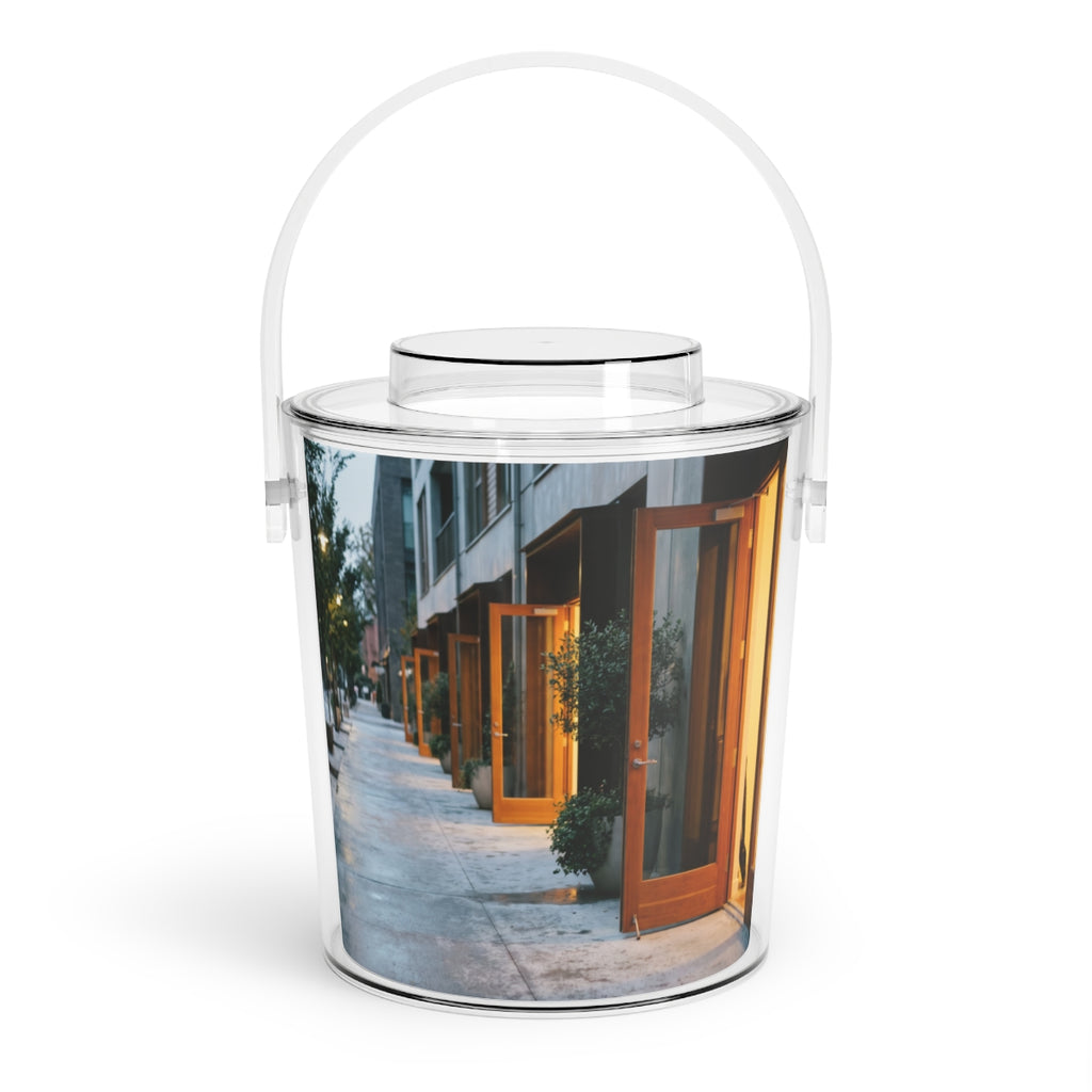 Ice Bucket with Tongs - Urban Twilight | Echovira Gallery