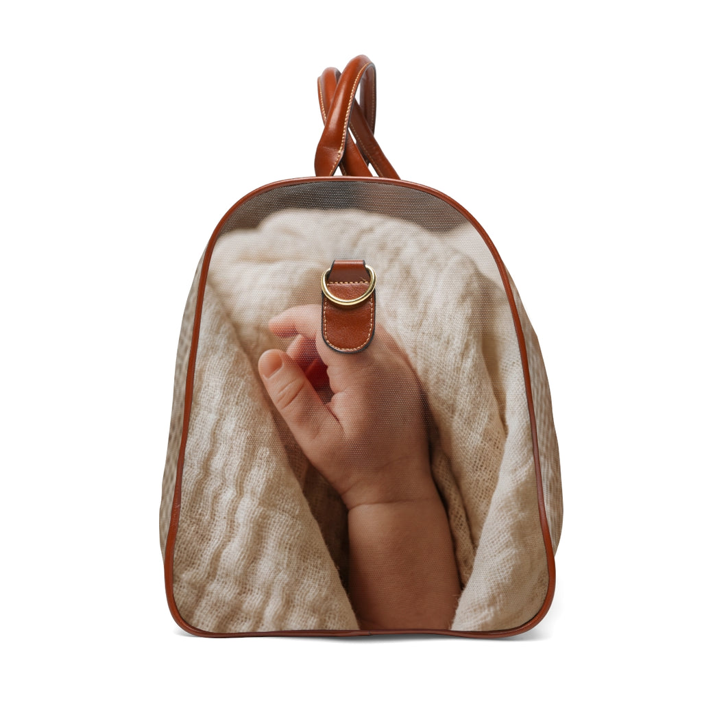 Waterproof Travel Bag - Soft Nursery Baby Hand Art - Oatmeal...