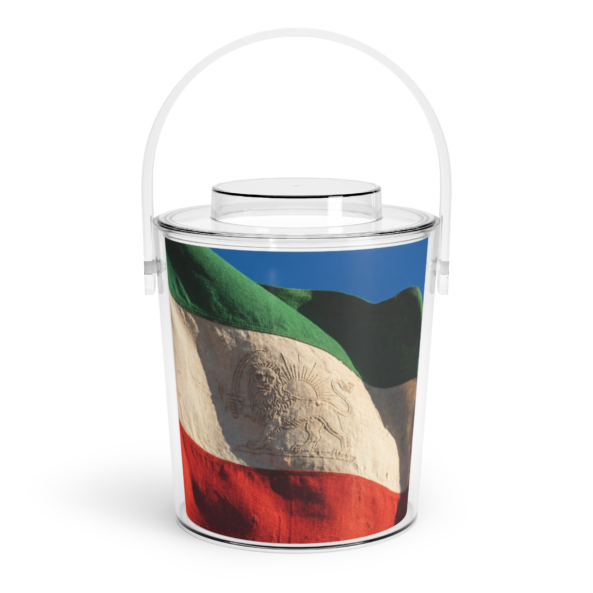 Ice Bucket with Tongs - Vintage Persian Flag | Echovira...
