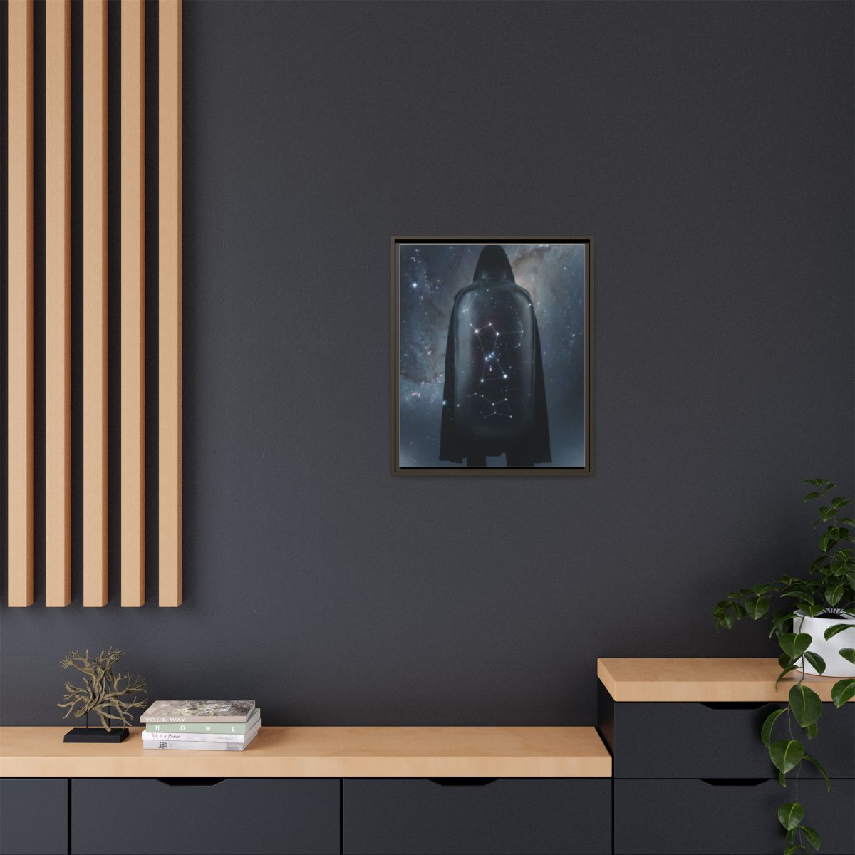 Framed Matte Canvas - Cosmic Sentinel — Espresso / 1.25"......