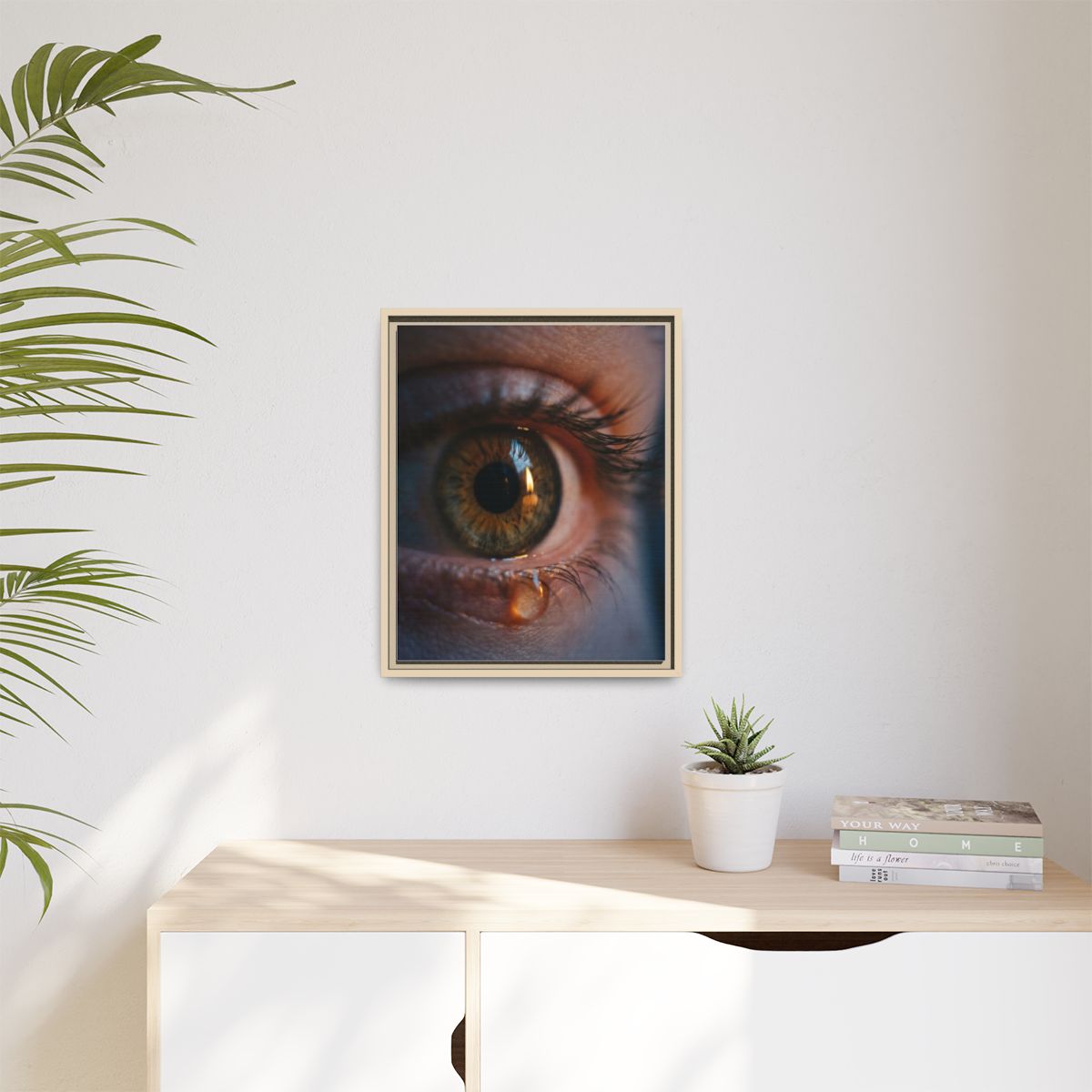 Matte Canvas, Framed - Amber Iris Reflection Fine Art Print...