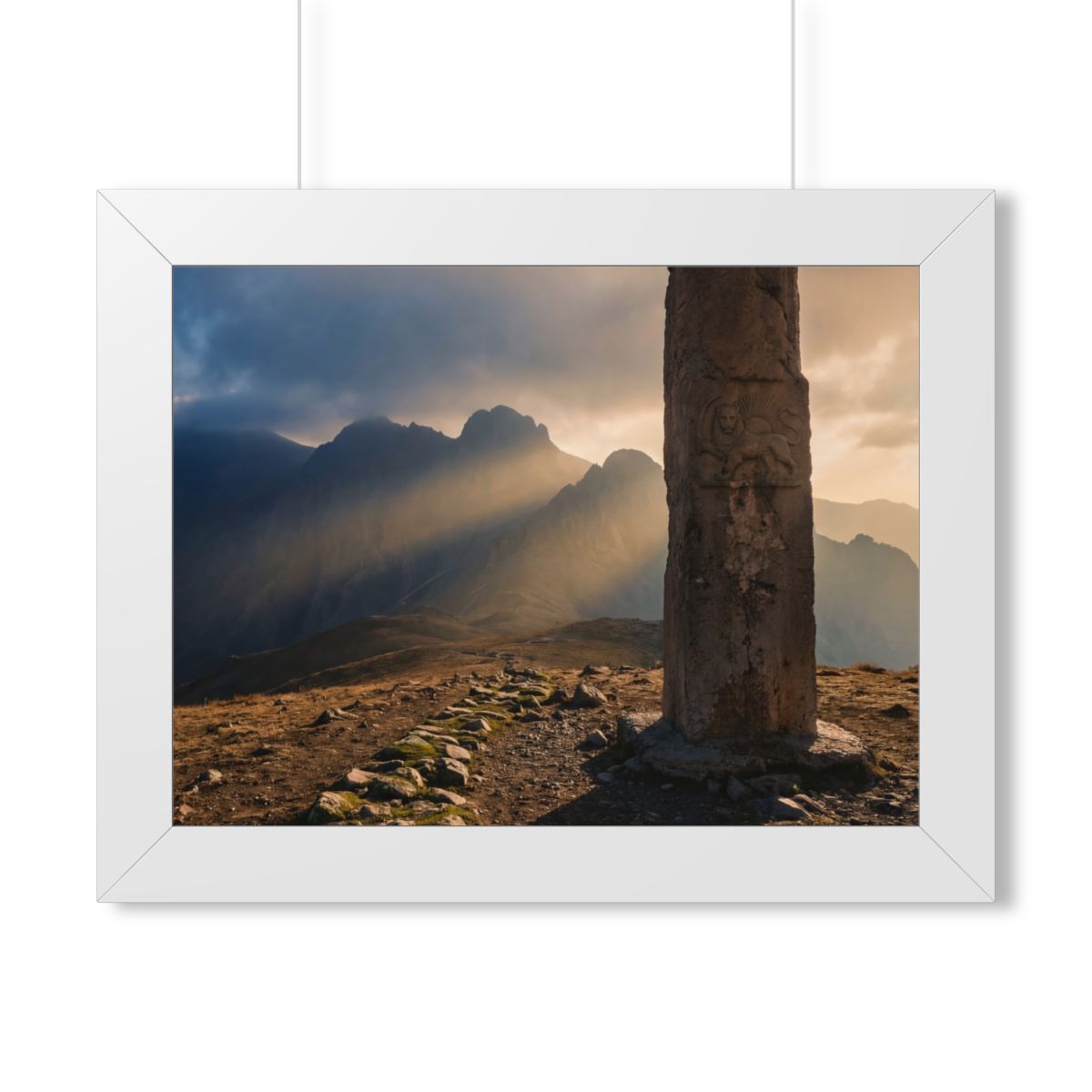 Framed Horizontal Poster - Mystic Monolith Ancient Persian...