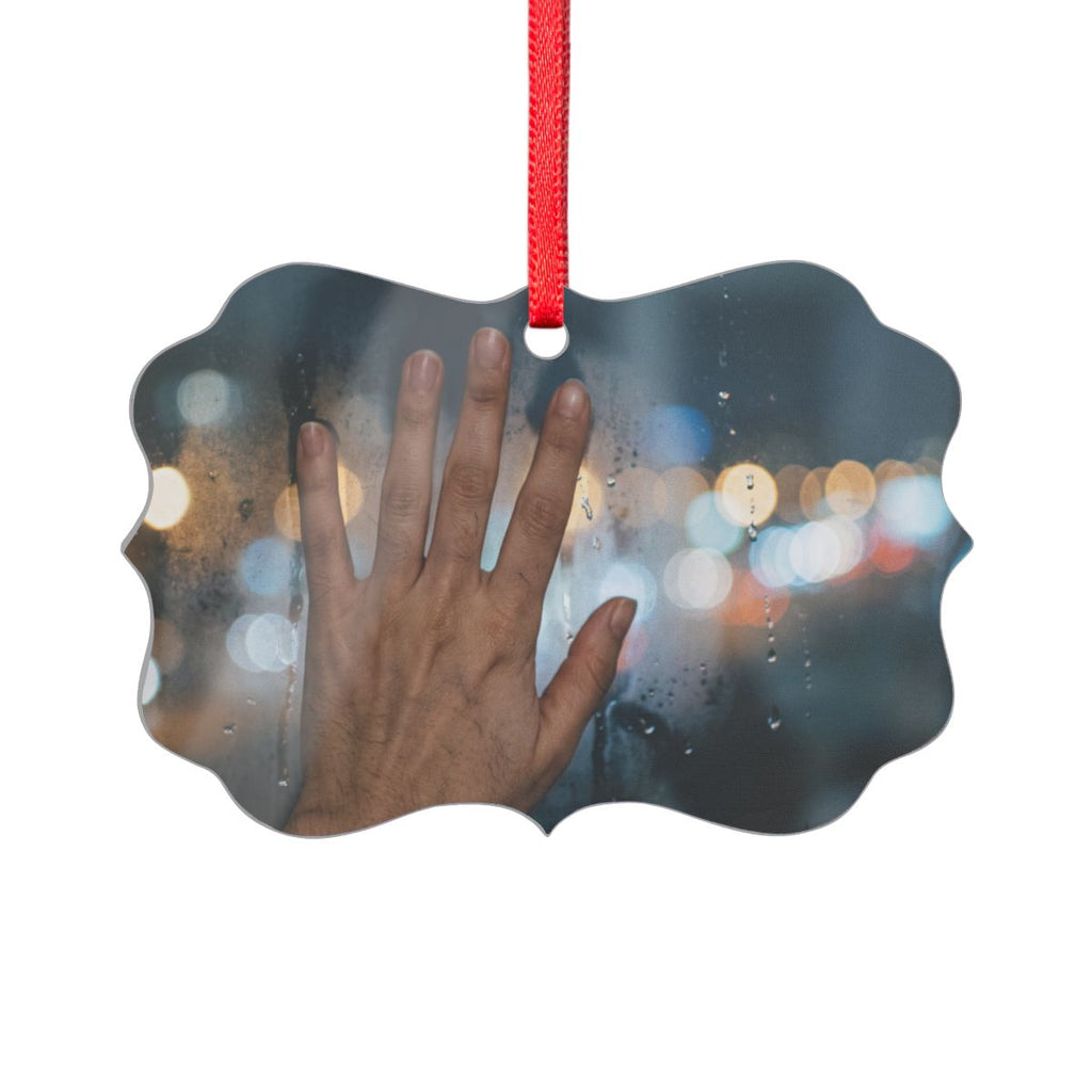 Moody Rainy City Window Acrylic Ornament