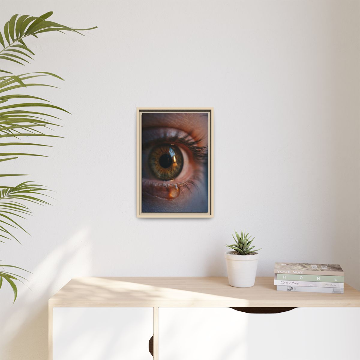 Matte Canvas, Framed - Amber Iris Reflection Fine Art Print...