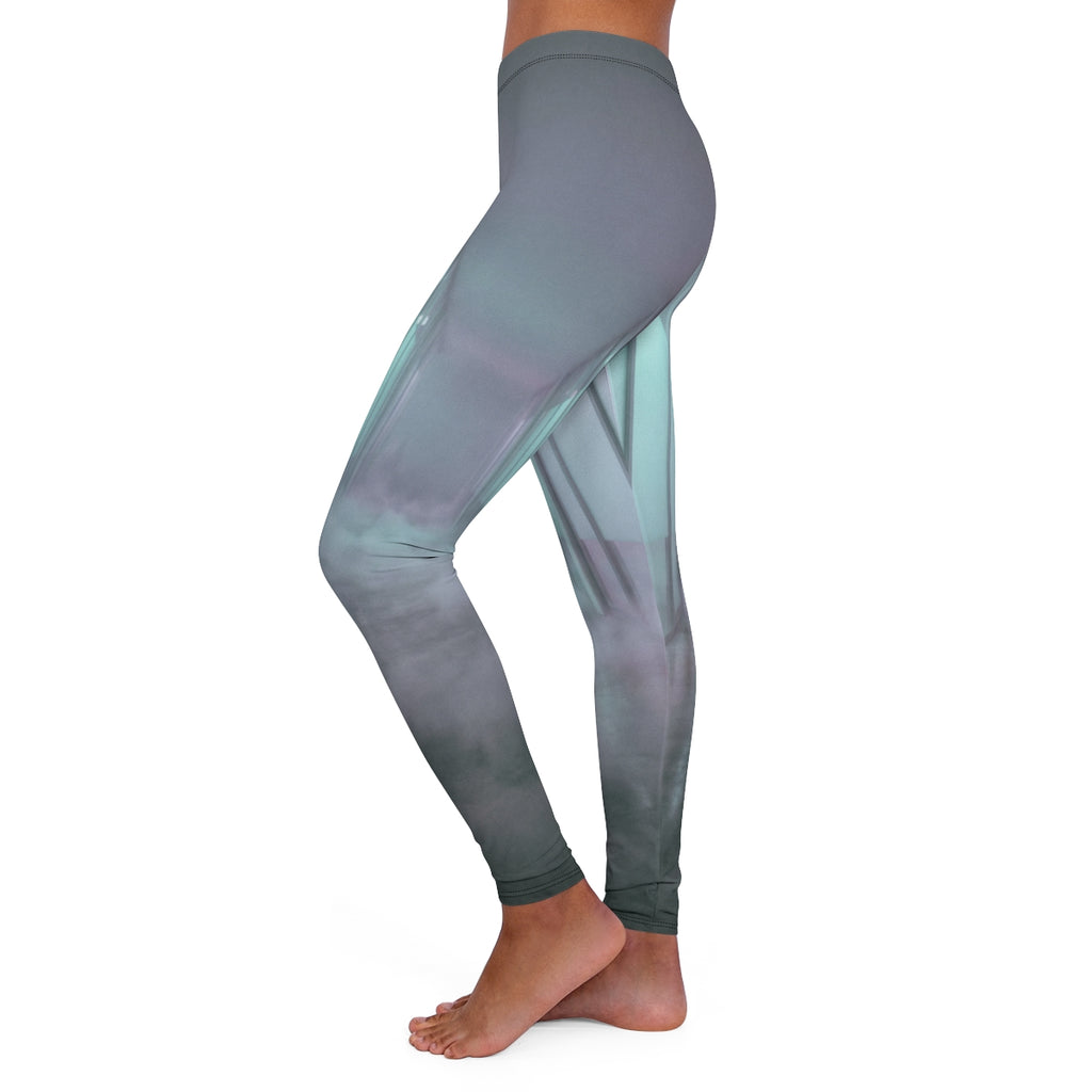 Women's Casual Spandex Leggings - Liminal Corridor Fog Art...