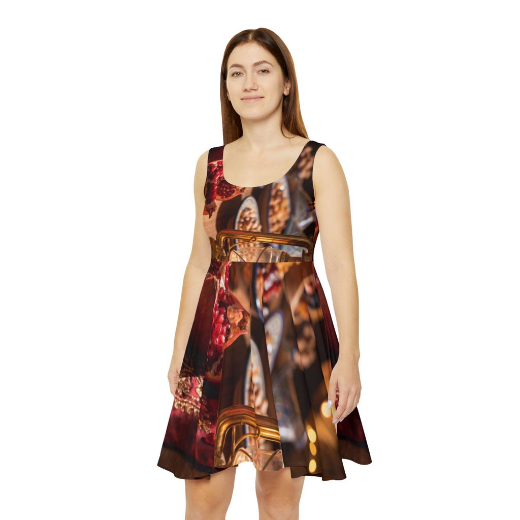 Women's Skater Dress - Amber Harvest Feast | Echovira...