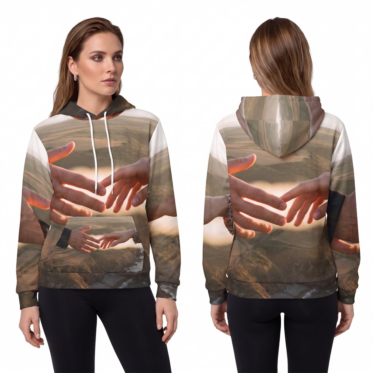 Fashion Hoodie - The Infinite Touch | Ethereal Coastal Art |...