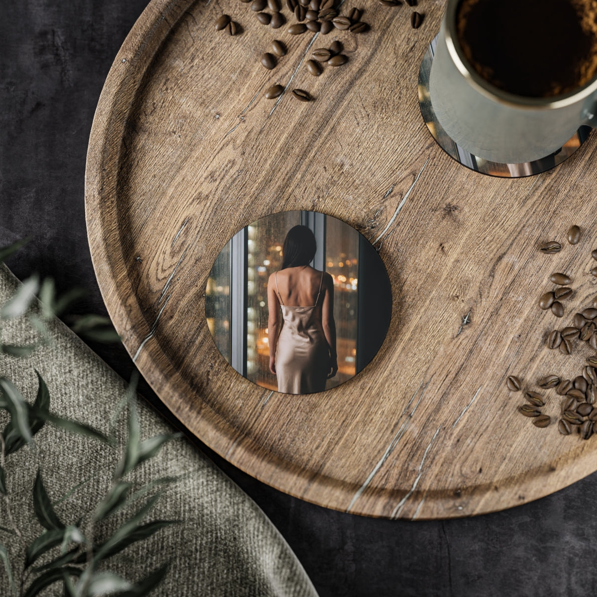 Drink Coasters - Rainy Night Ambience