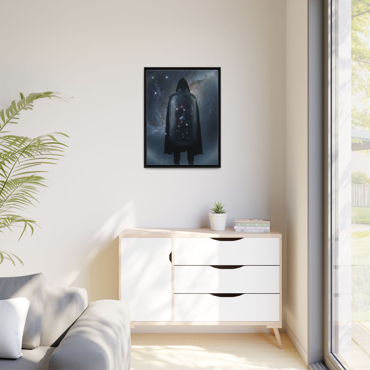 Matte Canvas, Framed - Cosmic Sentinel Orion Constellation...