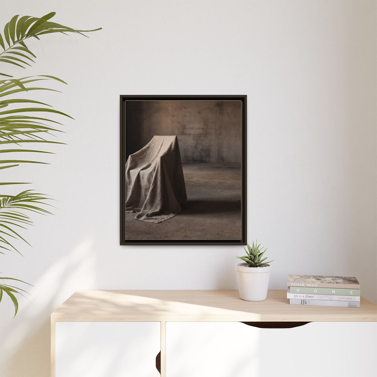 Matte Canvas, Framed - Draped Silence Still Life Art... |...