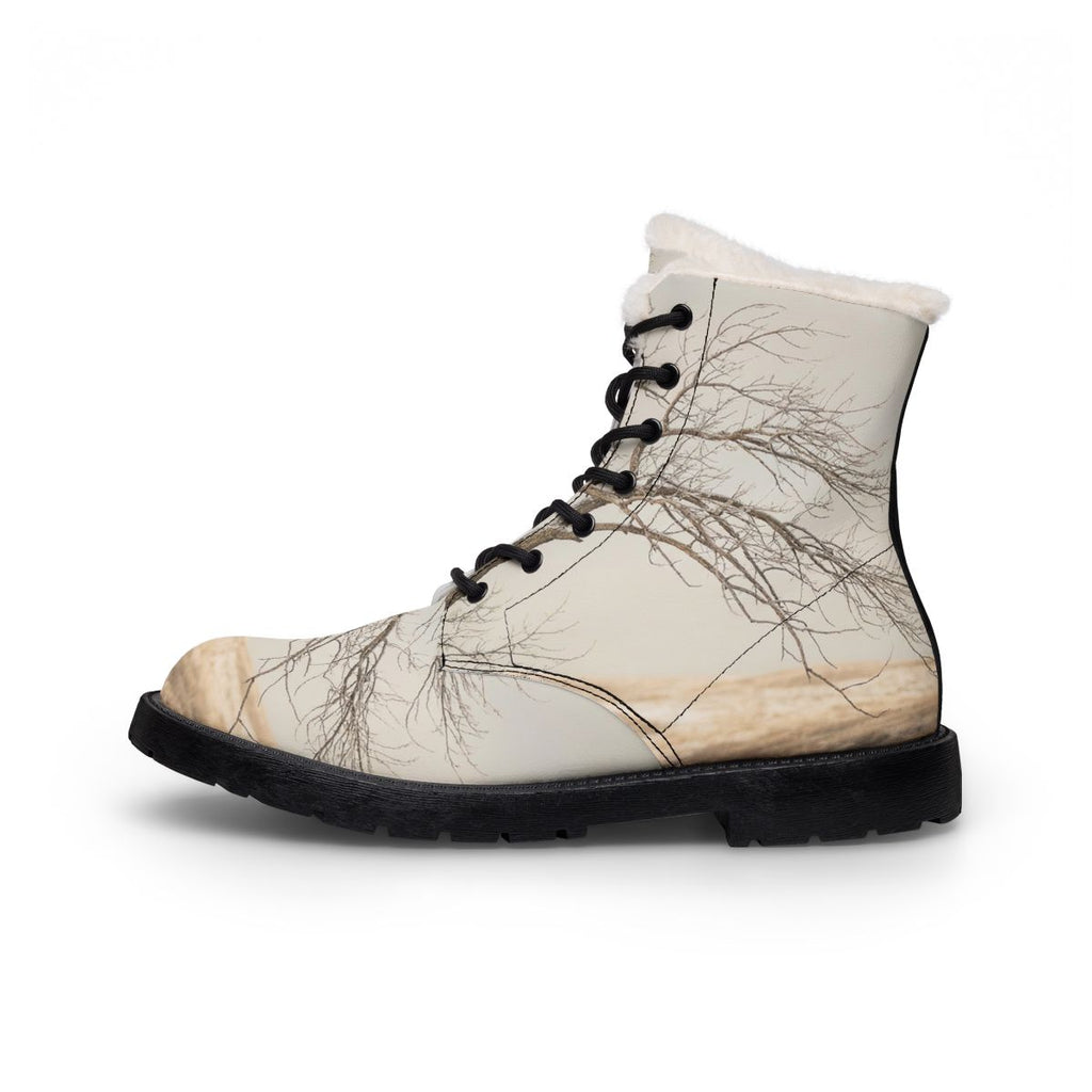 Men's Fur and Leather Boots - Winter Branch Solitude... |...