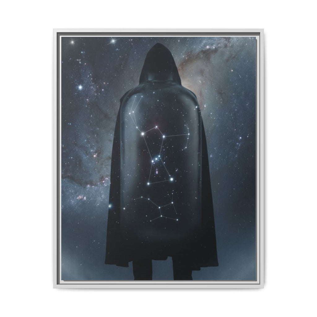 Framed Matte Canvas - Cosmic Sentinel — White / 1.25" (8×10, 9×12, 11×14, 12×16, 10×20, 12×18, 16×20, 16×24, 18×24, 12×36, 20×24, 16×32, 20×30, 24×30, 24×32, 16×48, 24×36, 24×48, 30×40, 20×60, 32×48, 30×60 & 40×60)