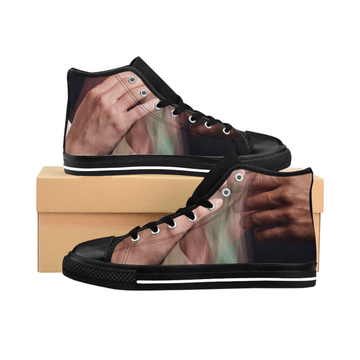 Women's Classic Sneakers with Luminous Hands Art