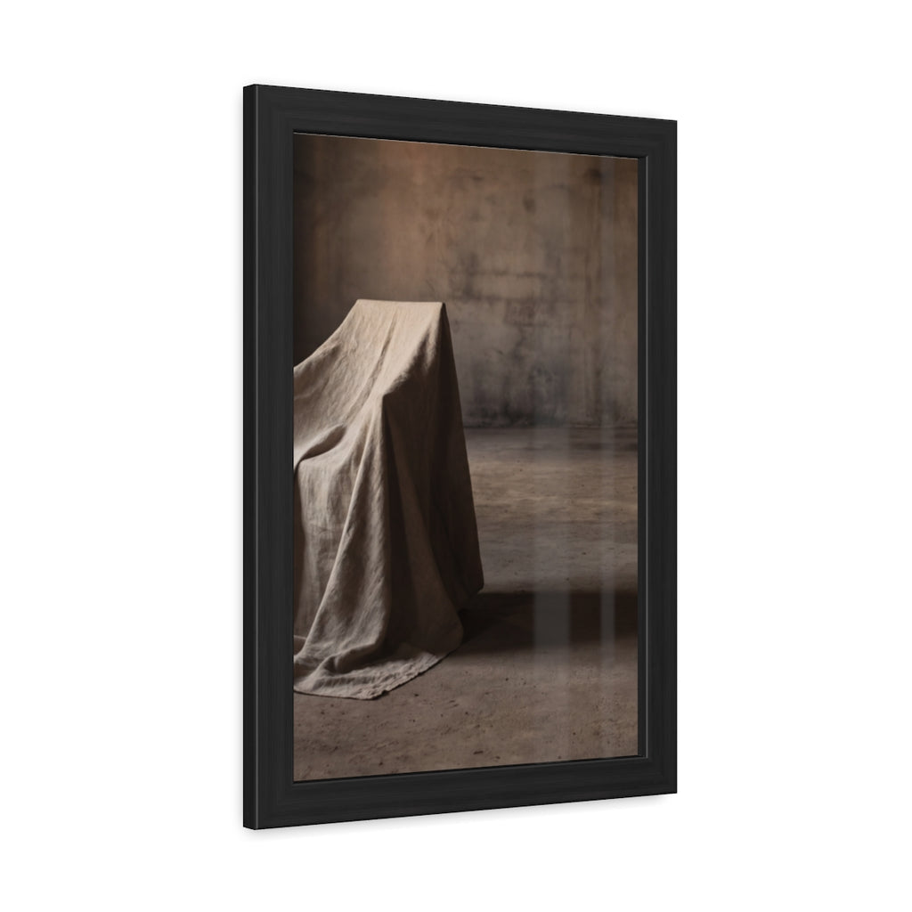 Framed Poster - Draped Minimalist Form — Portrait