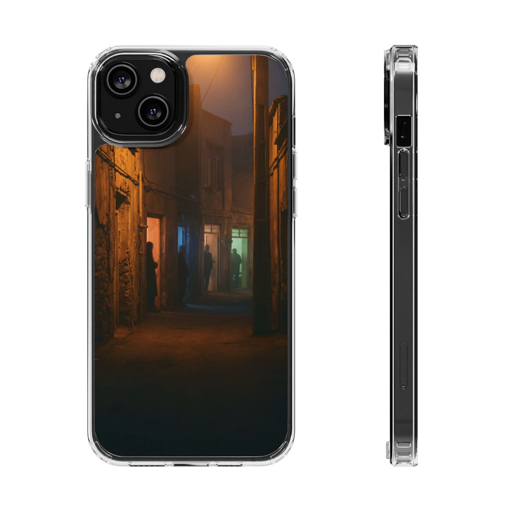 Clear Impact-Resistant Case - Night Alley iPhone Glow |...