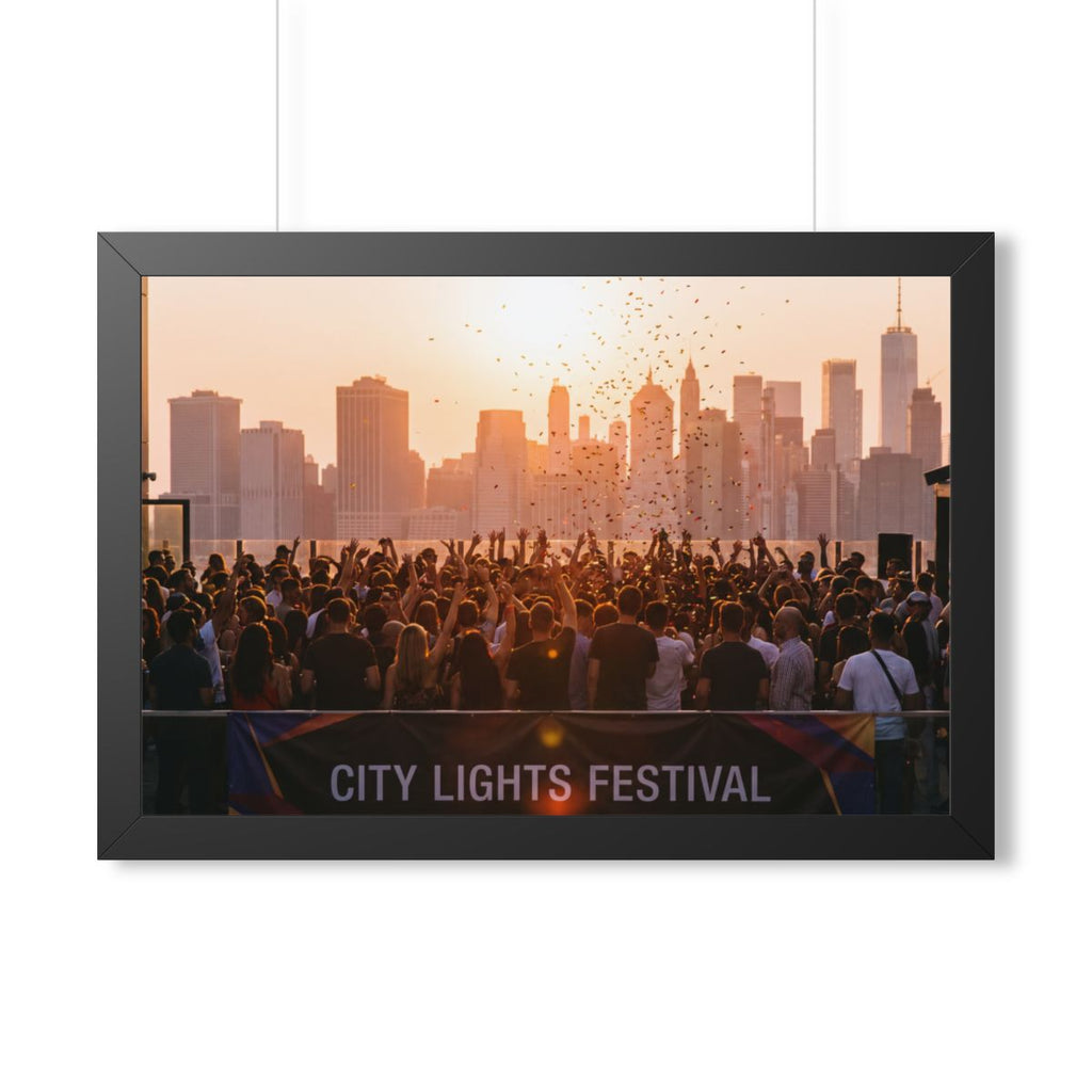 Framed Horizontal Poster - City Lights (14×11, 16×12, 16×16...