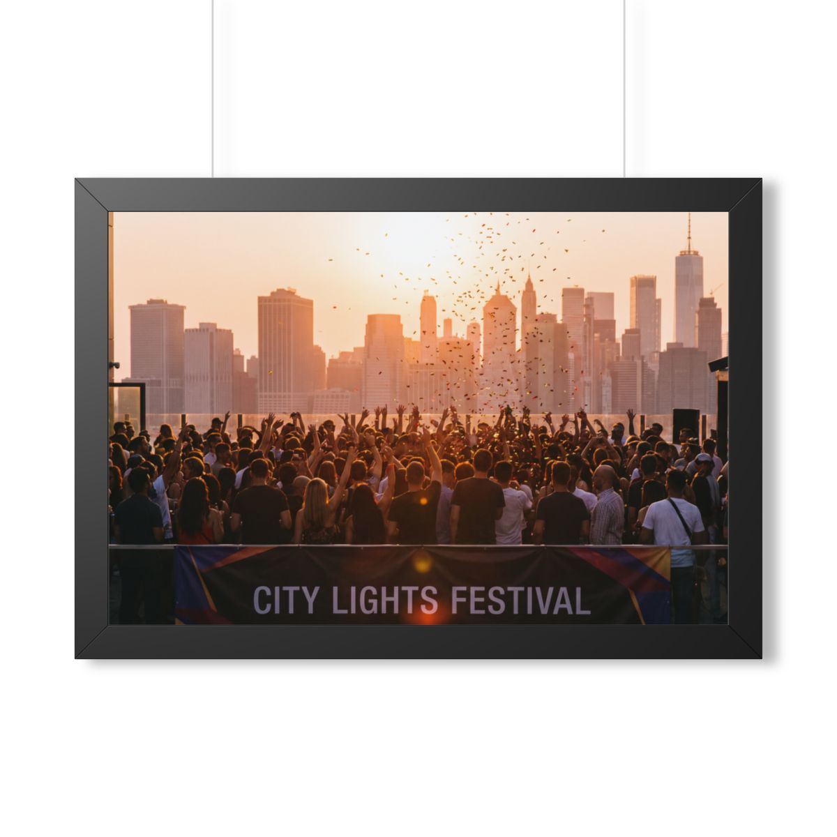 Framed Horizontal Poster - City Lights (14×11, 16×12, 16×16...