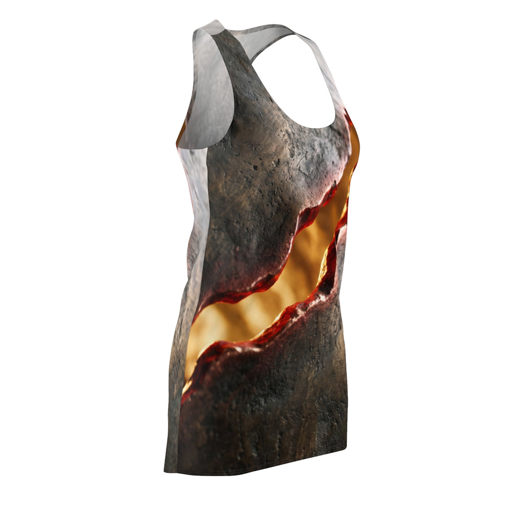 Women's Cut & Sew Racerback Dress - Molten Bronze Fissure |...
