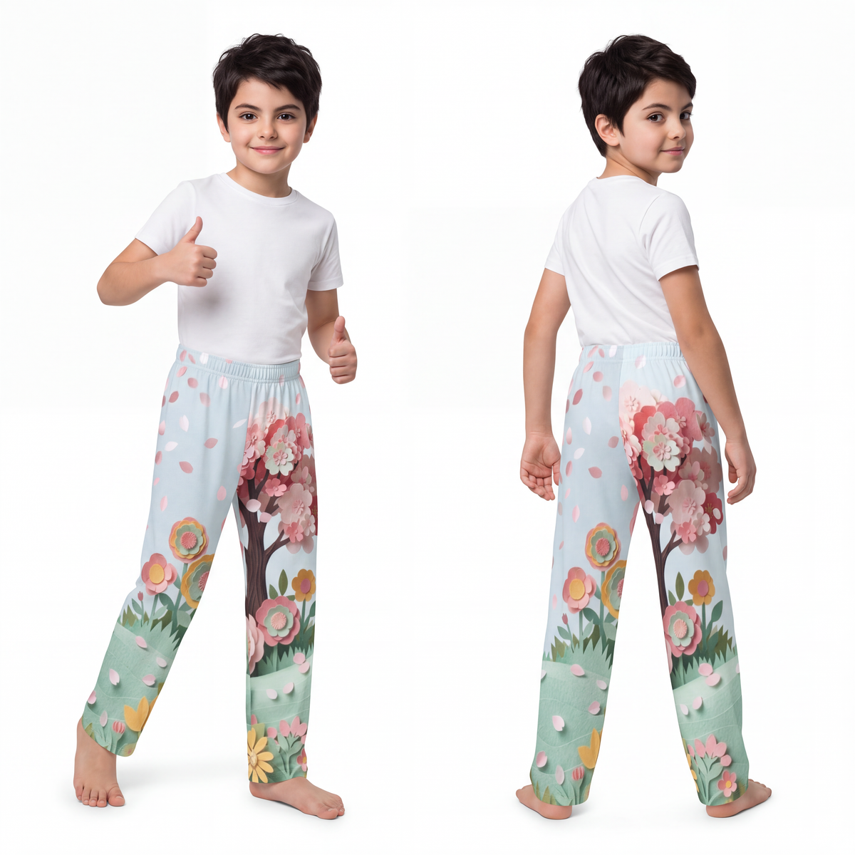 Kids Lounge Pants - Blossom Meadow Dreams | Echovira Gallery