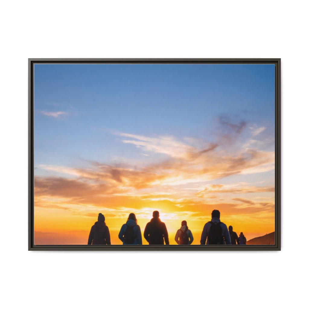 Framed Canvas - Sunset Silhouette — Espresso / 1.25"