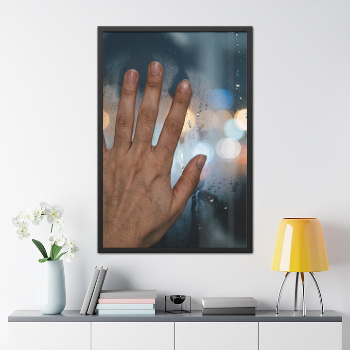 Portrait Framed Posters - Moody Rain Reflection
