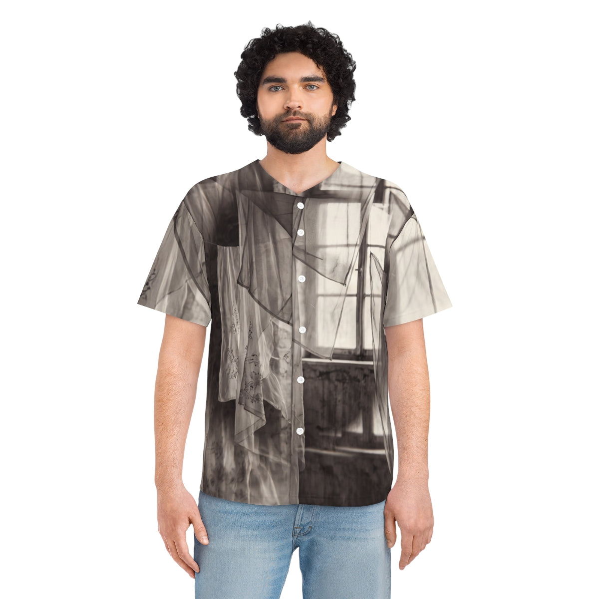 Men's Baseball Jersey - Spectral Veils | Echovira Gallery