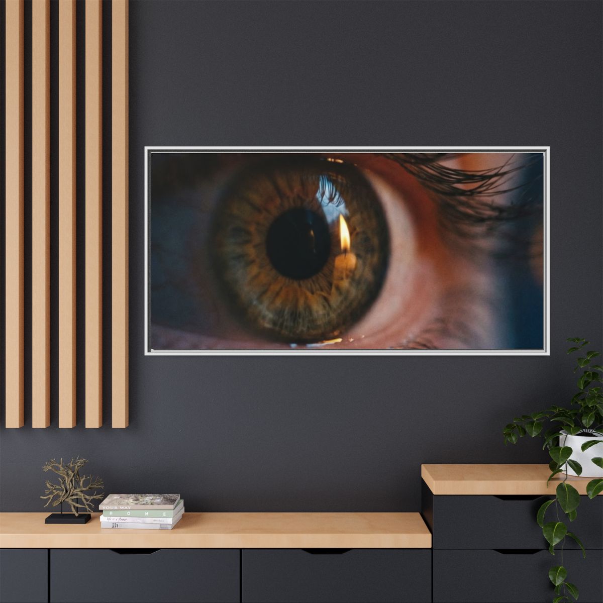 Matte Canvas, Framed - Amber Iris Reflection Fine Art Print...