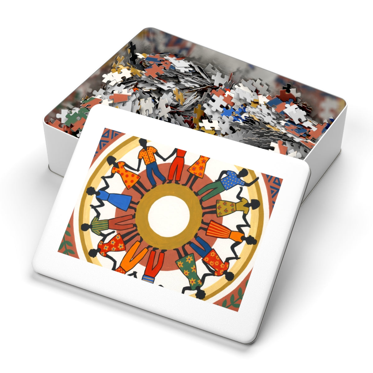 Jigsaw Puzzle with Tin - Unity Mandala Folk Art (30, 110......