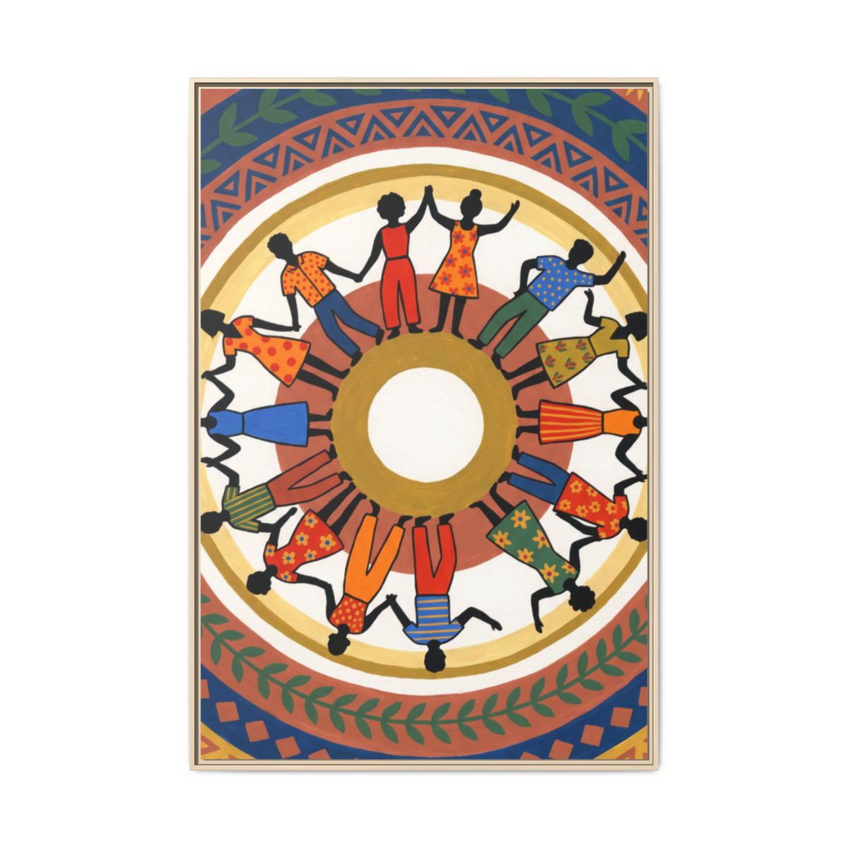 Matte Canvas, Framed - Unity Mandala Folk Art (8×10, 9×12......