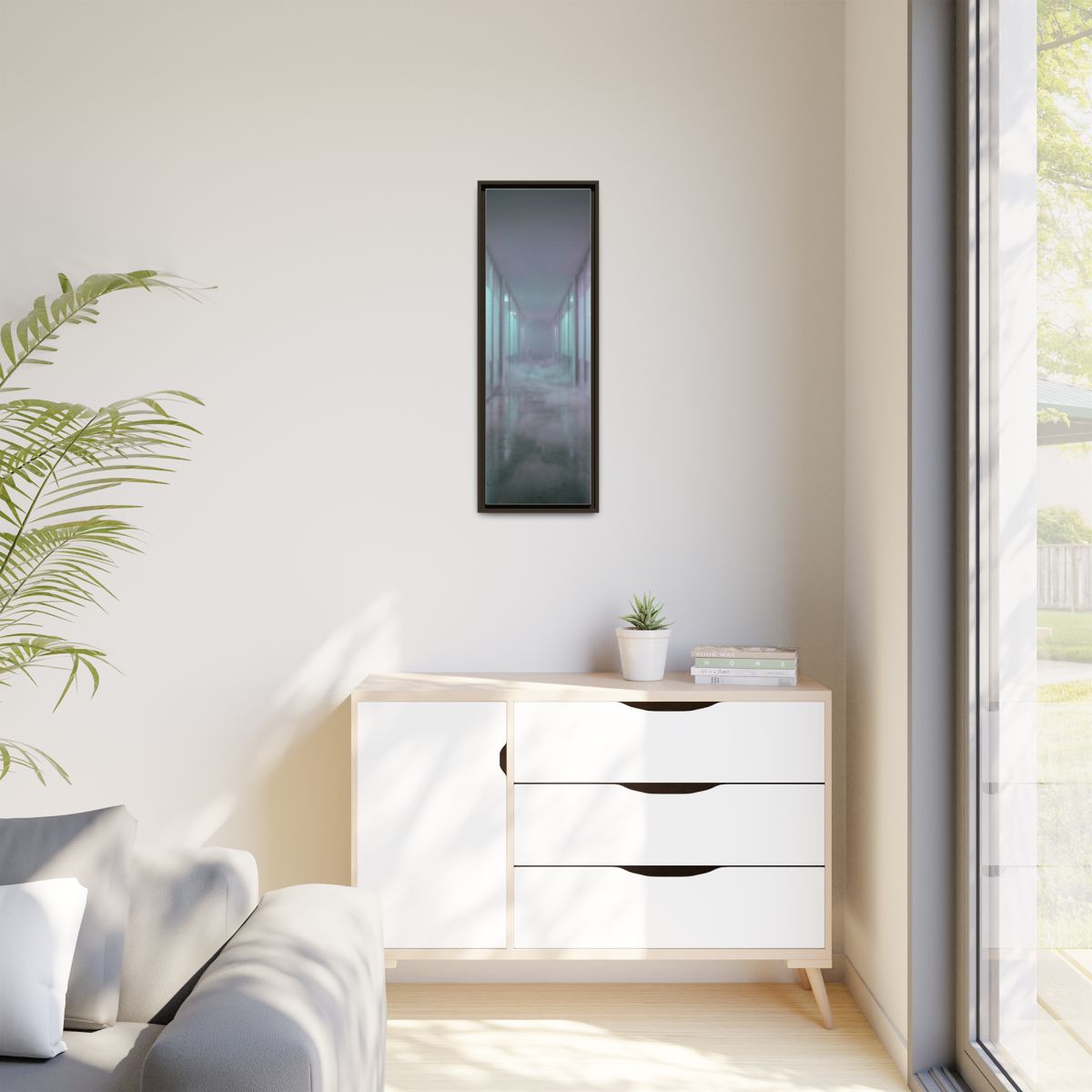 Matte Canvas, Framed - Liminal Corridor Fog Art Print —... |...