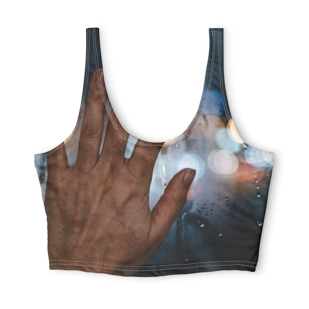 Rainy Window City Bokeh Sports Bra