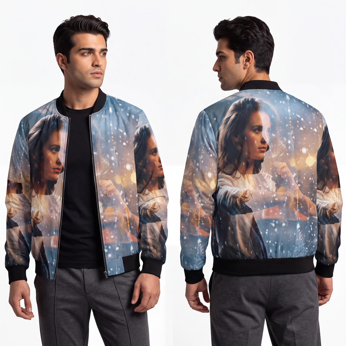 Men's Bomber Jacket - Winter Cello | Echovira Gallery